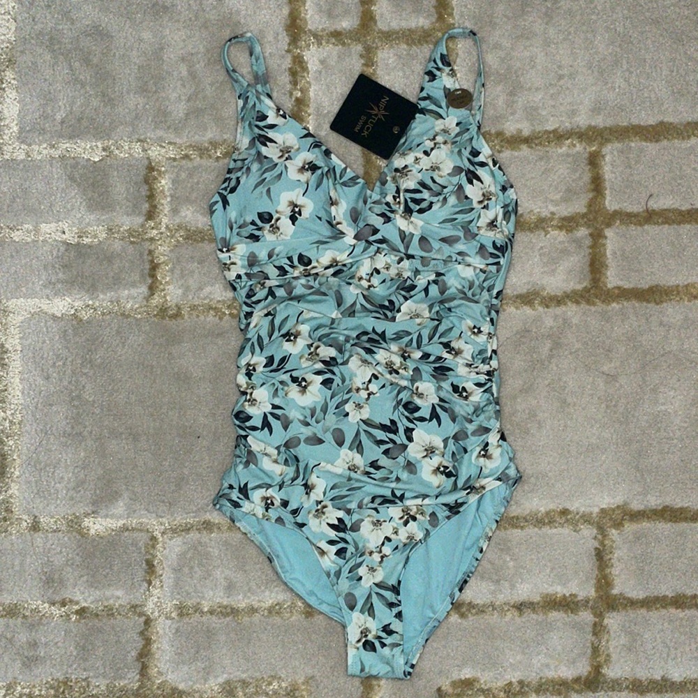 Nip Tuck Swim Floral Joanne Twist Front Design Tummy Control One Piece Swimsuit